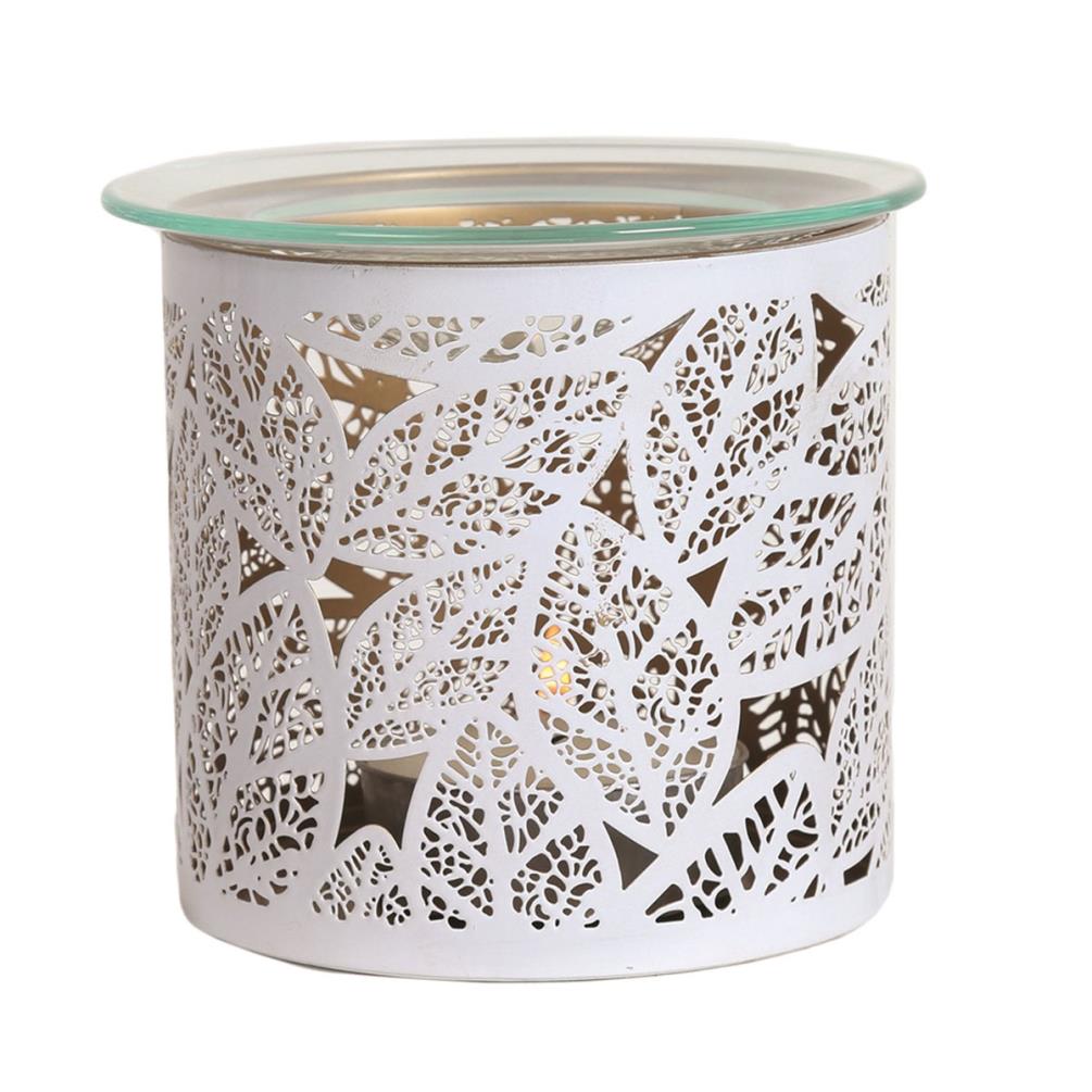 Aroma White Leaves Jar Sleeve & Wax Melt Warmer Extra Image 1